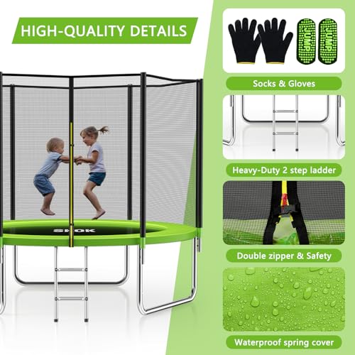 SKOK Trampoline 8FT 10FT 12FT 14FT 15FT Trampolines with Enclosure Net