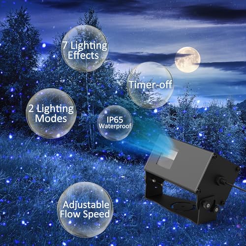 AIRIVO Outdoor Laser Lights Projector, 5 Color Motion Firefly Lights Star Show Projection Light