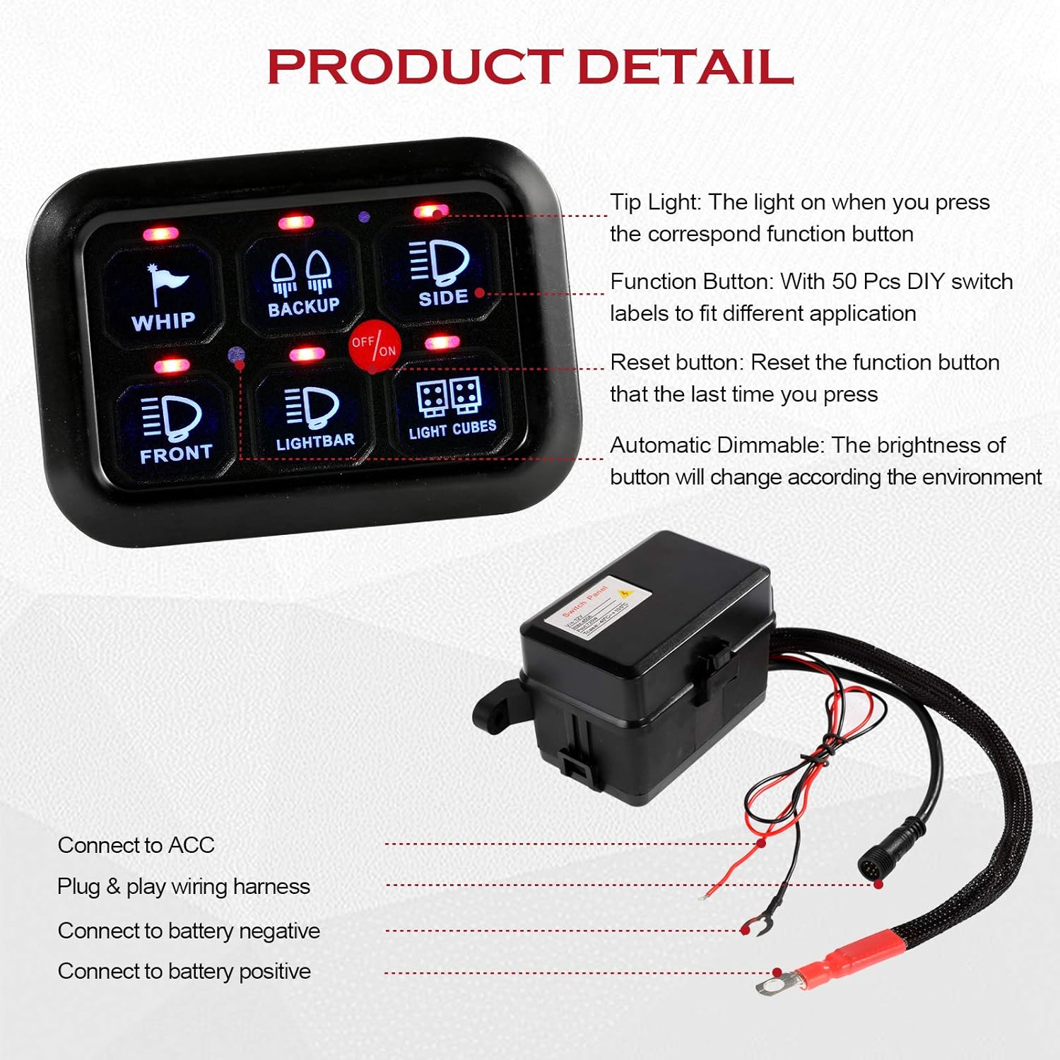 ALAVENTE Universal 6 Gang Switch Panel