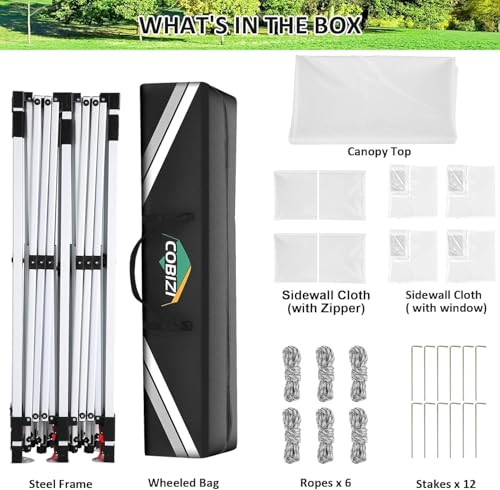 10x10 Pop Up Canopy Tent with 4 Sidewalls and Mesh Windows 2.0