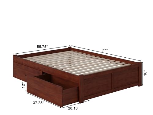 AFI Concord Platform Bed with Footboard & Storage Drawers