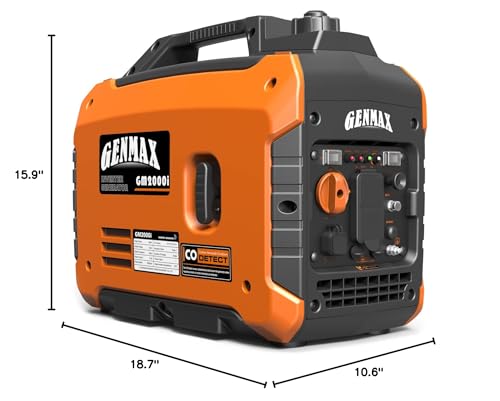 GENMAX Generator，EPA Compliant, Eco-Mode Feature, Ultra Lightweight for Backup Home Use & Camping