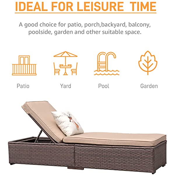 Patiorama Patio Chaise Lounge Chair, Sun Lounger