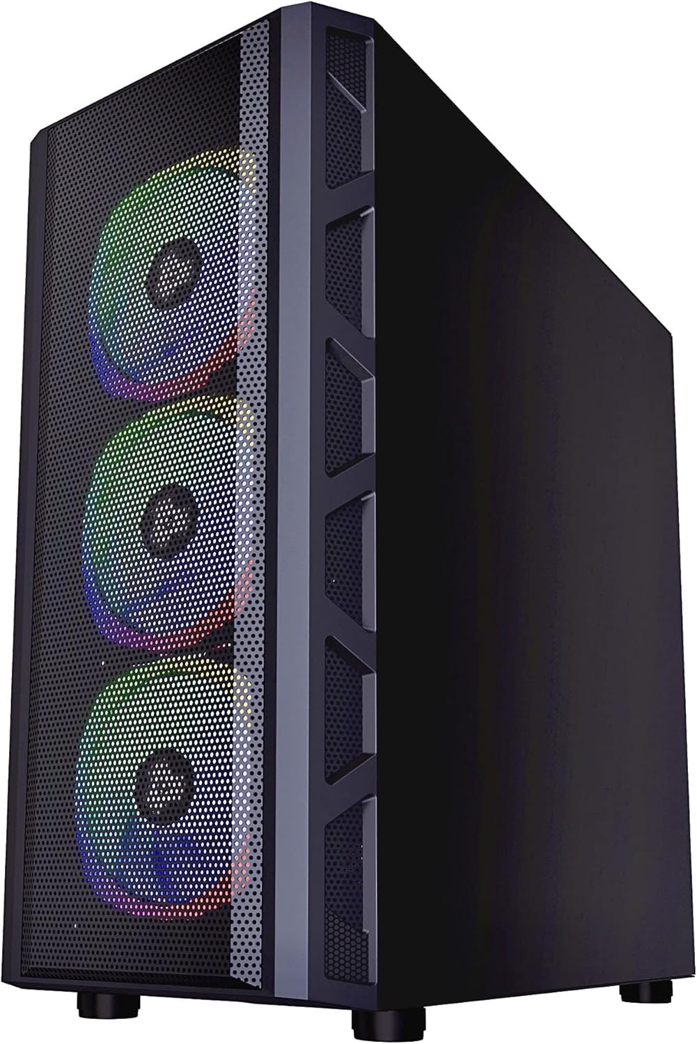 Apevia Guardian-M-BK Guardian Mid Tower Gaming Case with 1 x Tempered Glass Panel, 1 x Mesh Front Panel, 2 x Vertical Graphics Card PCI Slots