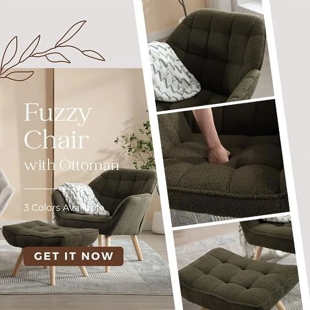 YZboomLife Small Loveseat for Bedroom 2-Seat Mini Sofa Couch with Wingback and Wood Legs for Living Room Apartment Small Space Fluffy Love Seat