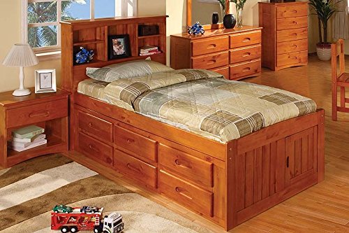 Discovery World Furniture White Full Bookcase Bed with 6 Drawers