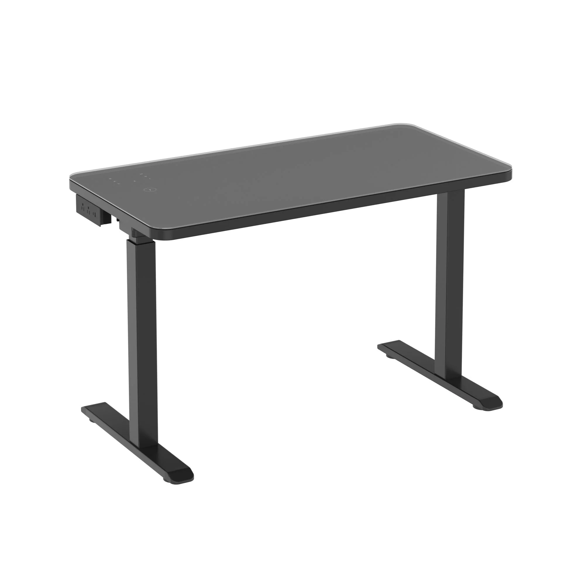 Glass tabletop standing desk - Black