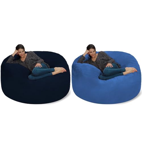 Chill Sack Bean Bag Chair - 5' Giant Memory Foam Lounge Chair with Soft Microfiber Cover – Cozy Furniture for Living Room, Dorm