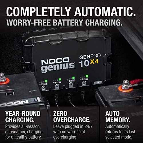 NOCO Genius GENPRO10X4: 4-Bank, 40A Onboard Battery Charger - 10A Per Bank