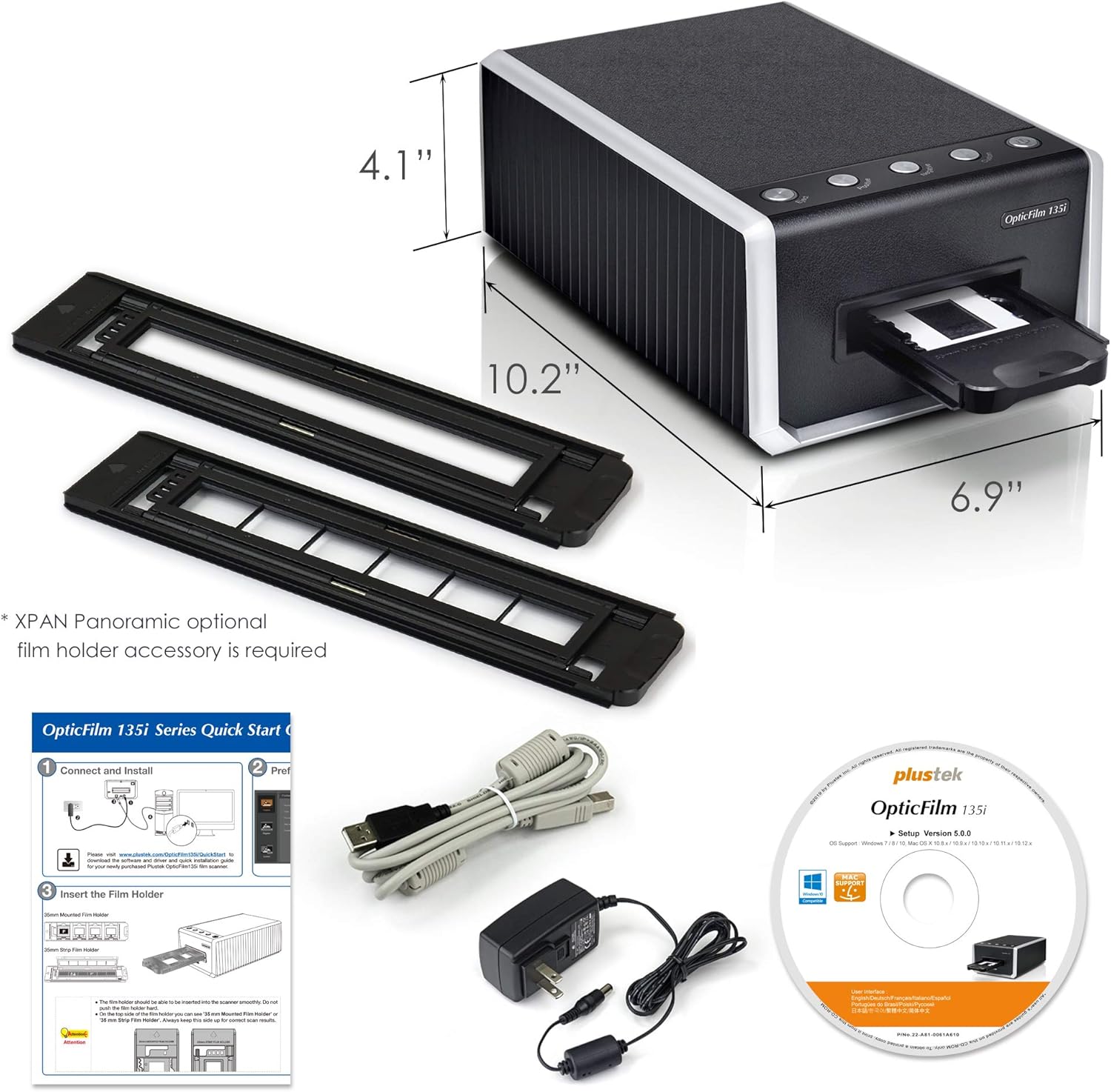 Plustek OpticFilm 135i - Automatic Film & Slide Scanner, Batch converts 35mm Slides & Film Negatives