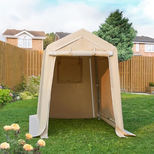 ADVANCE OUTDOOR 10x10 ft Heavy Duty Outdoor Patio Portable Canopy Storage Shelter Shed Carport with 2 Roll up Zipper Doors & Vents for Snowmobile