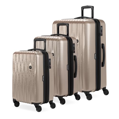 SwissGear 7272 Energie Expandable Hardside Luggage with Spinner Wheels and TSA Lock, Gunmetal, Carry-On 19-Inch