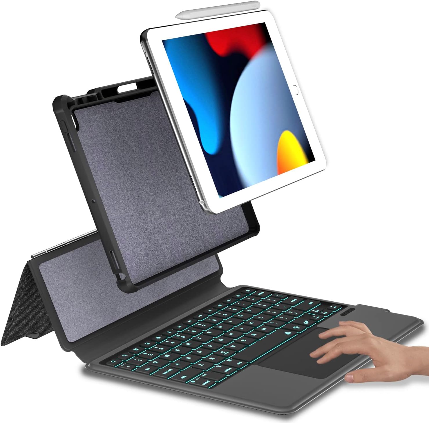 Eoso iPad 9.7 Keyboard Case for iPad 6th Gen 2018 - iPad 5th Gen 2017 - iPad Pro 9.7 - iPad Air 2-7 Color Backlight