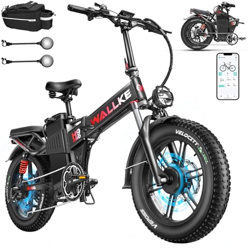 Wallke H9 AWD 3200W Dual Motor Electric Bike for Adult, 48V 82Ah/60Ah Sam-sung Cell Battery, 240-130 Mile 34MPH Fast Ebike