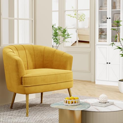 Andeworld Velvet Accent Chair, Upholstered Modern Single Sofa Side Chair