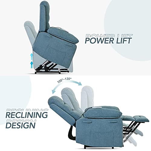 Massage Recliner,Power Lift Chair for Elderly with Adjustable Massage and Heating Function