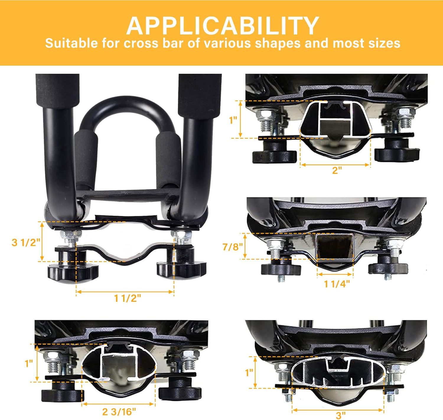 PIRIPARA Kayak Roof Rack 2 Pairs J-Bar Carrier Holder for Canoe, SUV, Cars, Truck, Car Top Mount Racks for Trip, Set of 4 Pack of 2