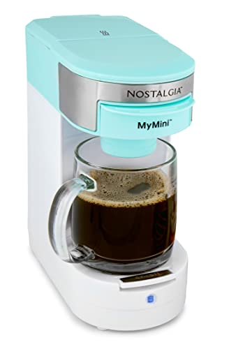 Nostalgia MyMini Single Coffee Maker, Brews K-Cup & Other Pods, Serves up to 14 Ounces, Tea, Chocolate, Hot Cider, Lattes