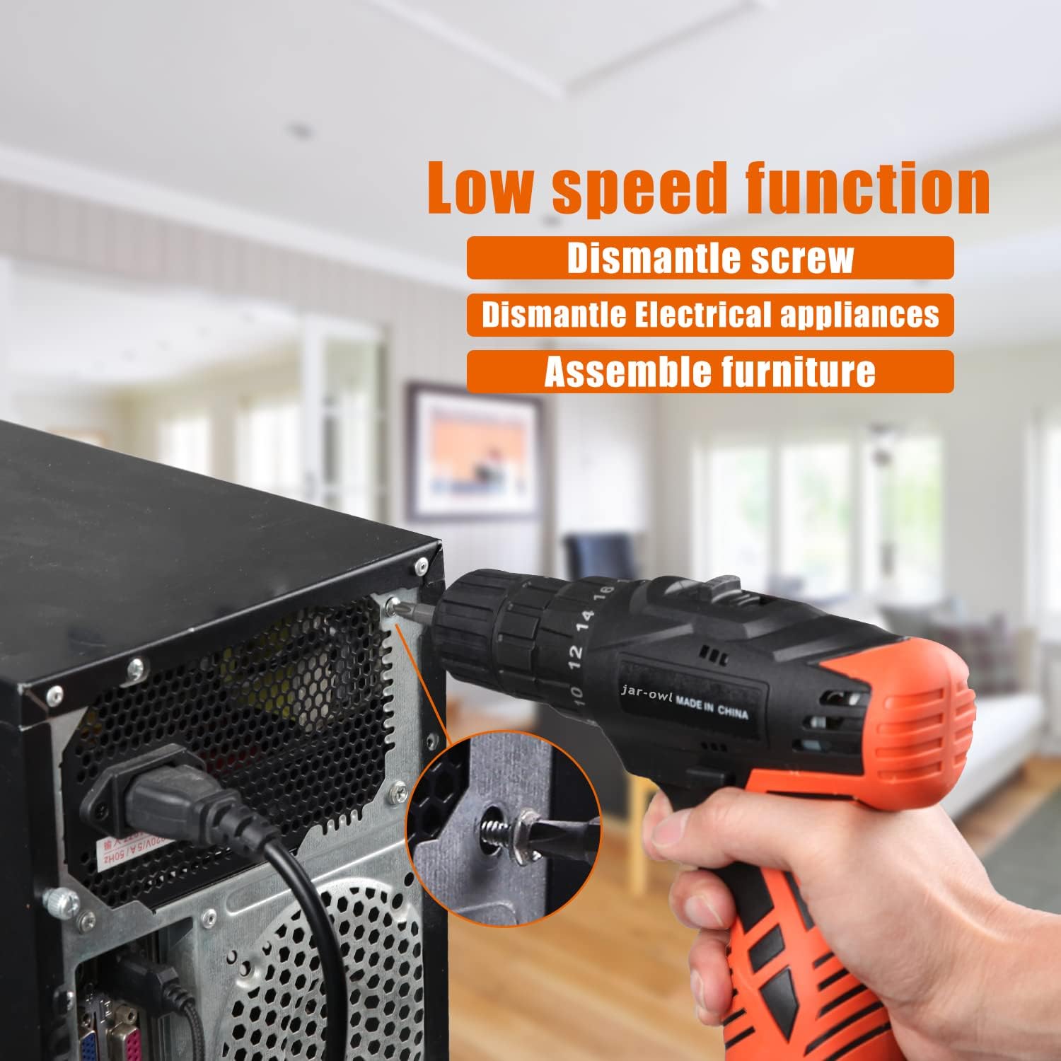 jar-owl Power Tools Combo Kit With 16.8V Cordless Drill for 48 Accessories Home Cordless Repair Kit Tool Set Pack of 2