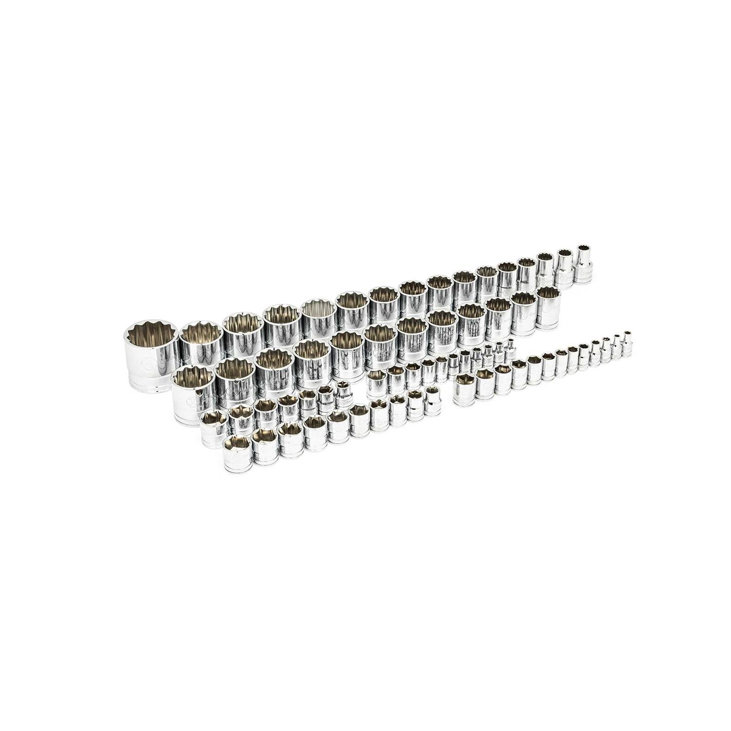 GEARWRENCH 83 Pc. 1/4 3/8 1/2 90-Tooth SAE/Metric Mechanics Tool Set with EVA Foam Tray 86529