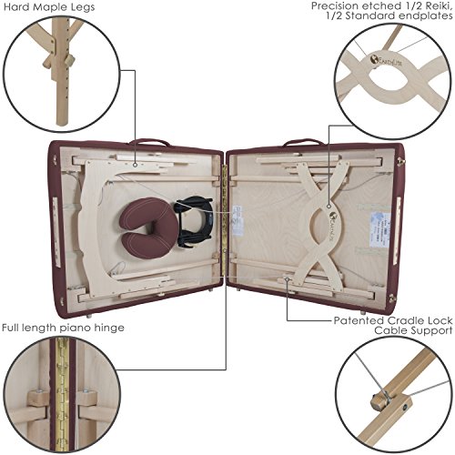 EARTHLITE Portable Massage Table Package AVALON – Reiki Endplate, Premium Flex-Rest Face Cradle & Strata Cushion, Carry Case (30”x73”)