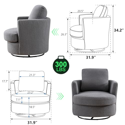 ODUWA Swivel Barrel Chair Set of 2