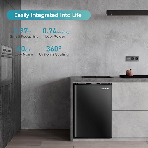 EUHOMY Upright freezer, 3.0Cubic Feet, Single Door Compact Mini Freezer with Reversible Door,Small freezer for Home/Dorms/Apartment/Office, Black