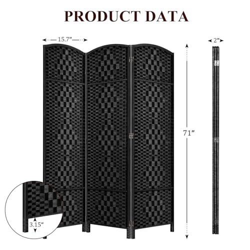 Room Divider, Room Dividers and Folding Privacy Screens, 16in Privacy Screen, 6 Panel Temporary Wall Partitions, 6ft Space Separation Panel Screen