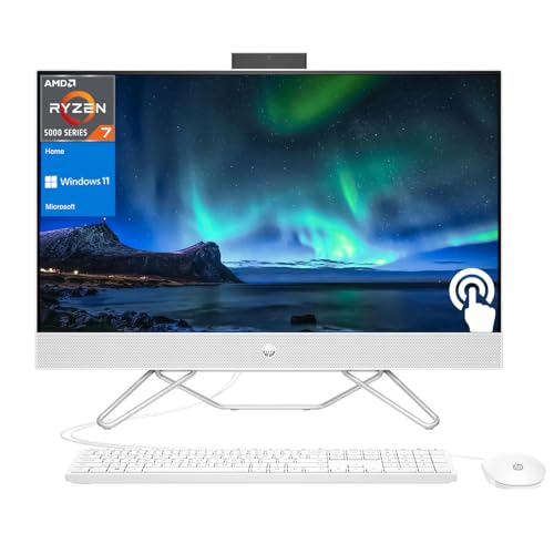 HP 27" FHD Touchscreen Ryzen 7 All-in-One Desktop, 27" FHD 1920 * 1080 Touchscreen, AMD Ryzen 7 5700U, 32GB DDR4 RAM, 2TB PCIe M.2 SSD, HDMI