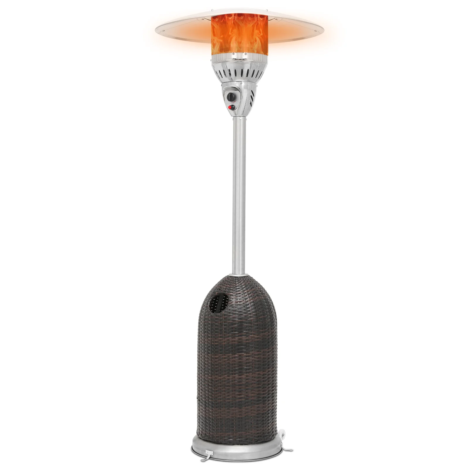 Magshion Outdoor Patio Heater, 41,000 BTU Gas Propane Heater, 80" Floor Standing Patio Heater with Wheels for Commercial & Residential, Brown