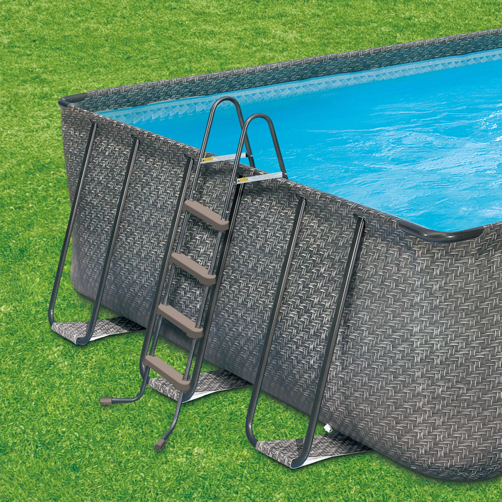 Summer Waves 24 x 12 x 4.5' Rectangle Above Ground Frame Swimming Pool Set