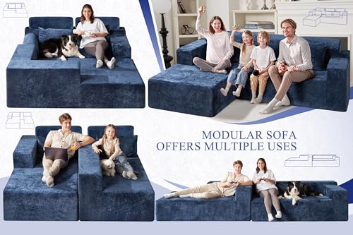 HABUTWAY 105" L-Shape Modular Sectional Sofa Couch for Living Room,No Assembly Required,Modular Comfy Sofa with Deep Seat for Living Room Bedroom