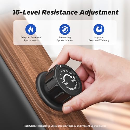 MERACH Rowing Machines for Home, Powerful Electromagnetic Row Machine with 51.2" Extended Rail, 16-Level Handle Resistance Adjustment Rower