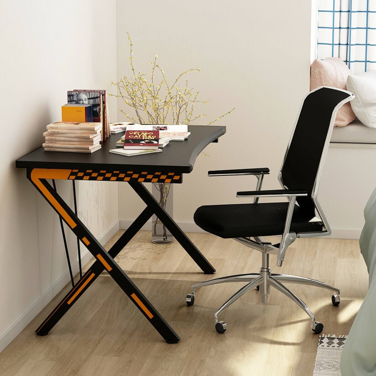 Costway Gaming Desk Computer Desk PC Laptop Table Workstation Home Office Ergonomic New, Black