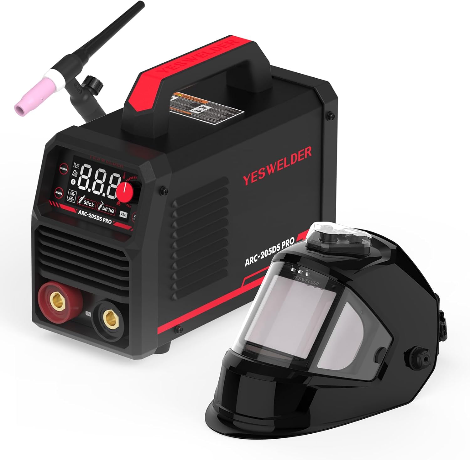 YESWELDER 205Amp Stick Welder with Lift TIG Torch