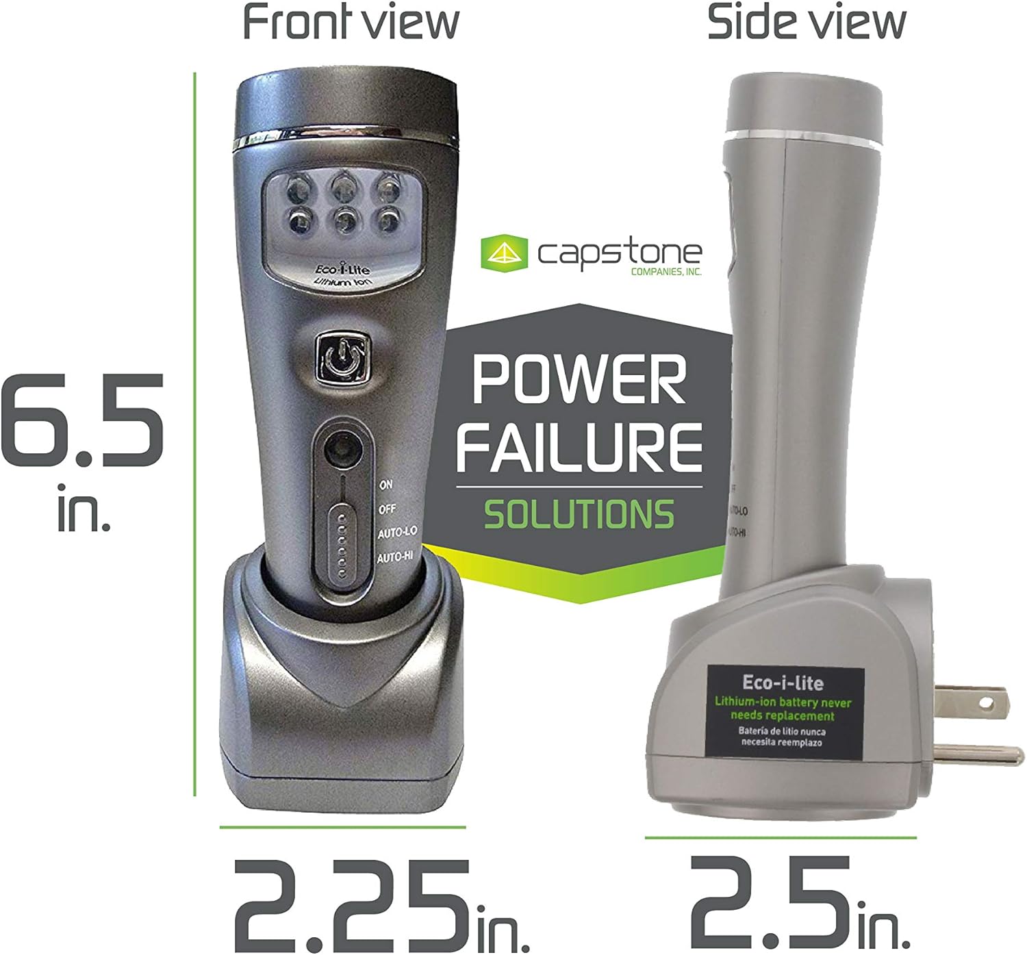 Capstone Lighting 4-in-1 Eco-I-Lite, 6 Pack &ndash; Emergency Flashlights, Night Light, Power Failure Light and Work Light &ndash