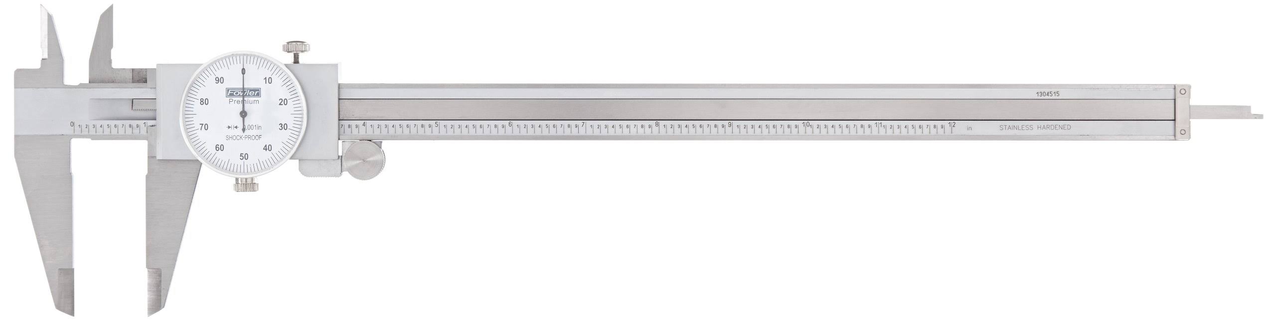 Fowler 52-008-712-0 12 inch Shockproof Dial Caliper - White