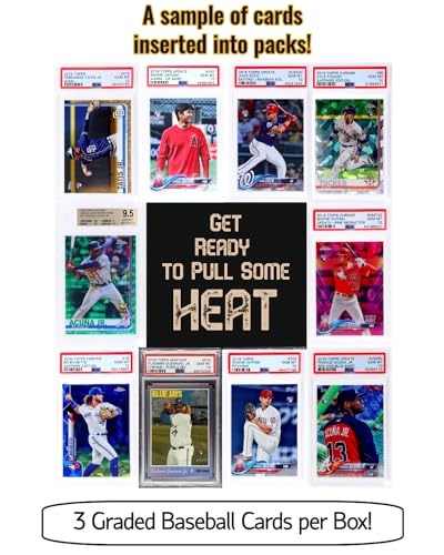 Three Graded Baseball Cards Gift Box: MLB Edition │Three Premium PSA/BGS Graded 10