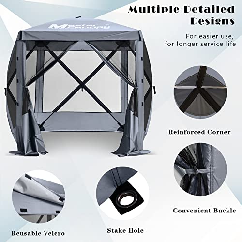MASTERCANOPY 12x12FT Pop Up Gazebo Screen Tent - Instant Screen House with Netting, Quick Set, Outdoor Canopy Shelter with Carry Bag for Camping