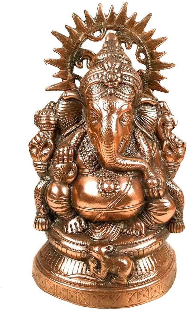 Apka Mart The Online Shop Lord Ganesha/Ganpati Statue | Decorative Religious Idol - Metal (15 Inch/Bronze) for Home & Office Decor, Feng Shui, Vastu