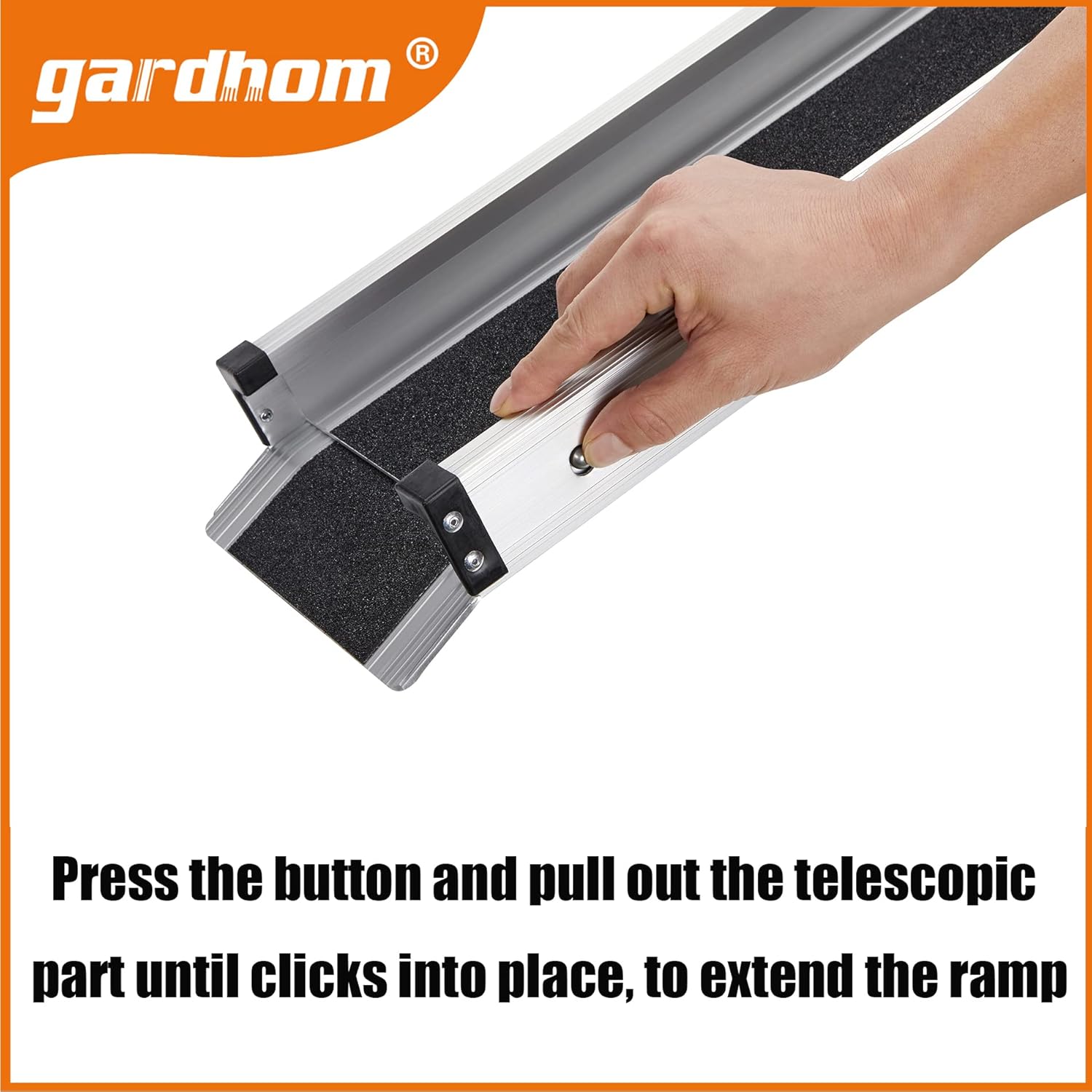Wheelchair Ramps for Steps, gardhom 5FT Folding Portable Traction Antiskid Aluminum Loading Ramp-2 Section Telescopic for Scooters Car Doorways
