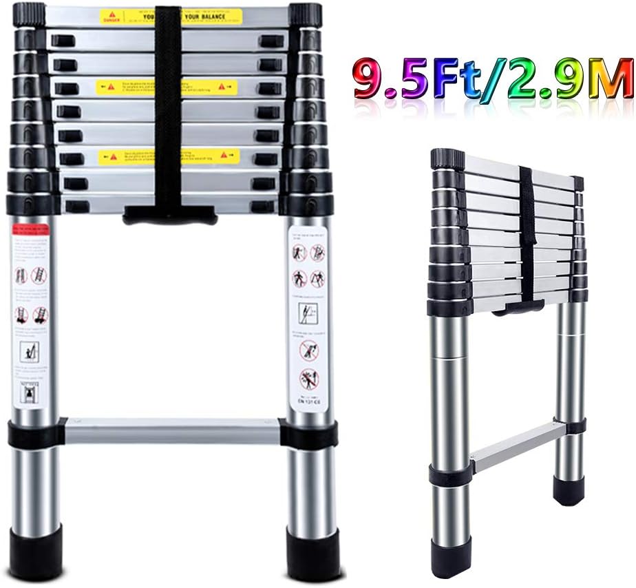 Telescoping Ladder 10.5FT - ARCHOM Aluminum Multi Telescopic Extension Ladder Retraction Portable Lightweight Folding Ladder with EN131 Certified