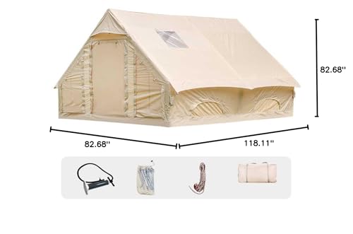 Inflatable Camping Tents with Hand Pump, Air Glamping Tents, Easy Setup Waterproof and Windproof Blow up Tent
