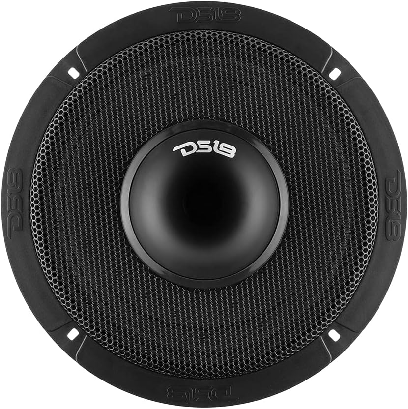 DS18 PRO-HY8.4MSL 8 Inches Shallow Hybrid Mid-Range Car Audio Loudspeaker with Built-in Driver with Built-in Driver and Grill Included 400W Max 200W