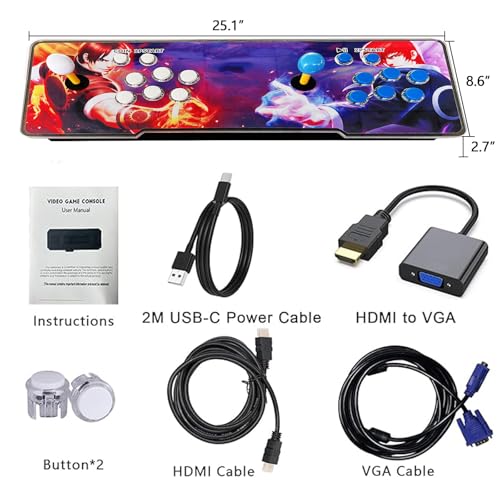 FVBADE [30000 Game in 1] 70S Pandora Box Retro Games Arcade Game Console with Two Separate Host for PC & Projector & TV 3D Games 1-4 Players Category