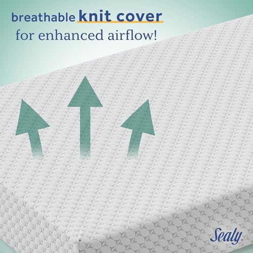 SEALY BABY OmniPedic Refresh Breathable Crib Mattress, GREENGUARD Gold Certified, Made in USA, Removable Knit Cover, 2 Stage, Toddler Bed Fit
