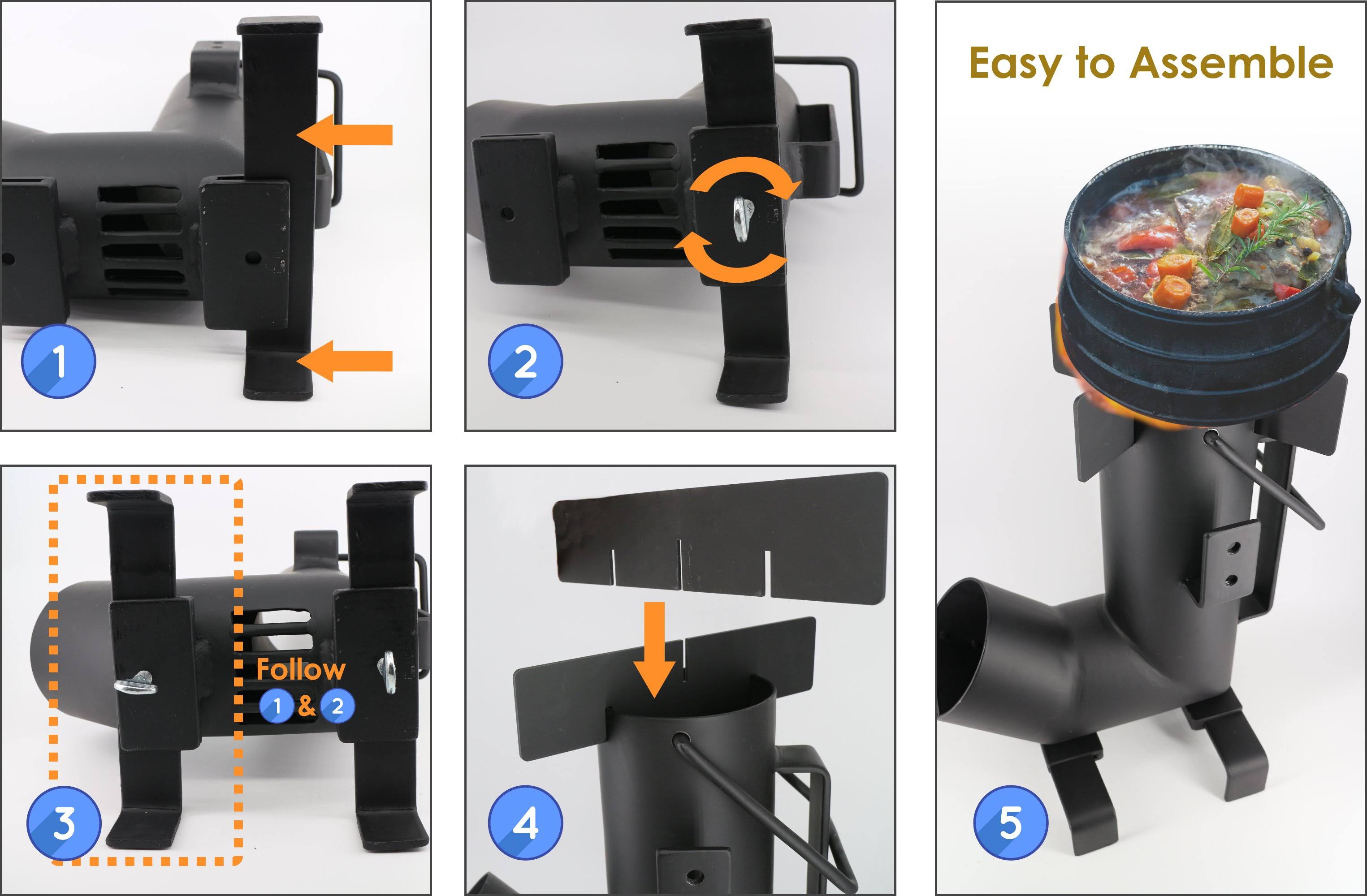 Camping Rocket Stove with Free Carrying Bag