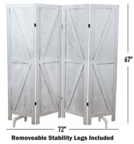 Premium Home Room Divider and Folding Privacy Screens for Partition, Wall dividers, Room Separator, Temporary Wall, Rustic Barnwood (Barnwood X)