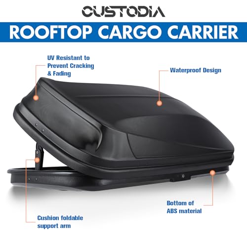 Large Cargo Carrier Box, Heavy Duty Hard Shell Roof with Security Keys, Waterproof Rooftop Cargo Box, 62 (L) x 31 (W) x 15(H) Inches, 16 Cubic Feet