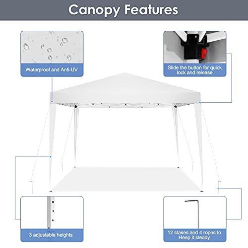 COBIZI Canopy 10x20 Pop Up Canopy Tent with 6 Sidewalls Party Tents for Parties Weddings Backyard Waterproof Canopy Outdoor Commercial Canopy Event